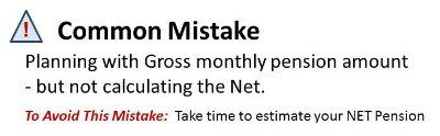 Common Mistake Federal Employees Make: Planning with their Gross pension, but not calculating their Net pension Common FERS Retirement Pension Mistake