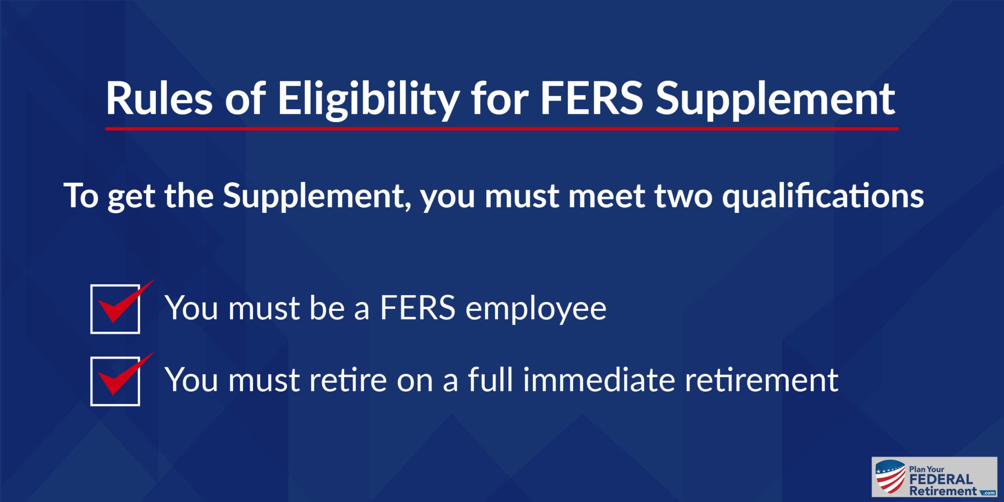 FERS Supplement for Special Provisions Plan Your Federal Retirement