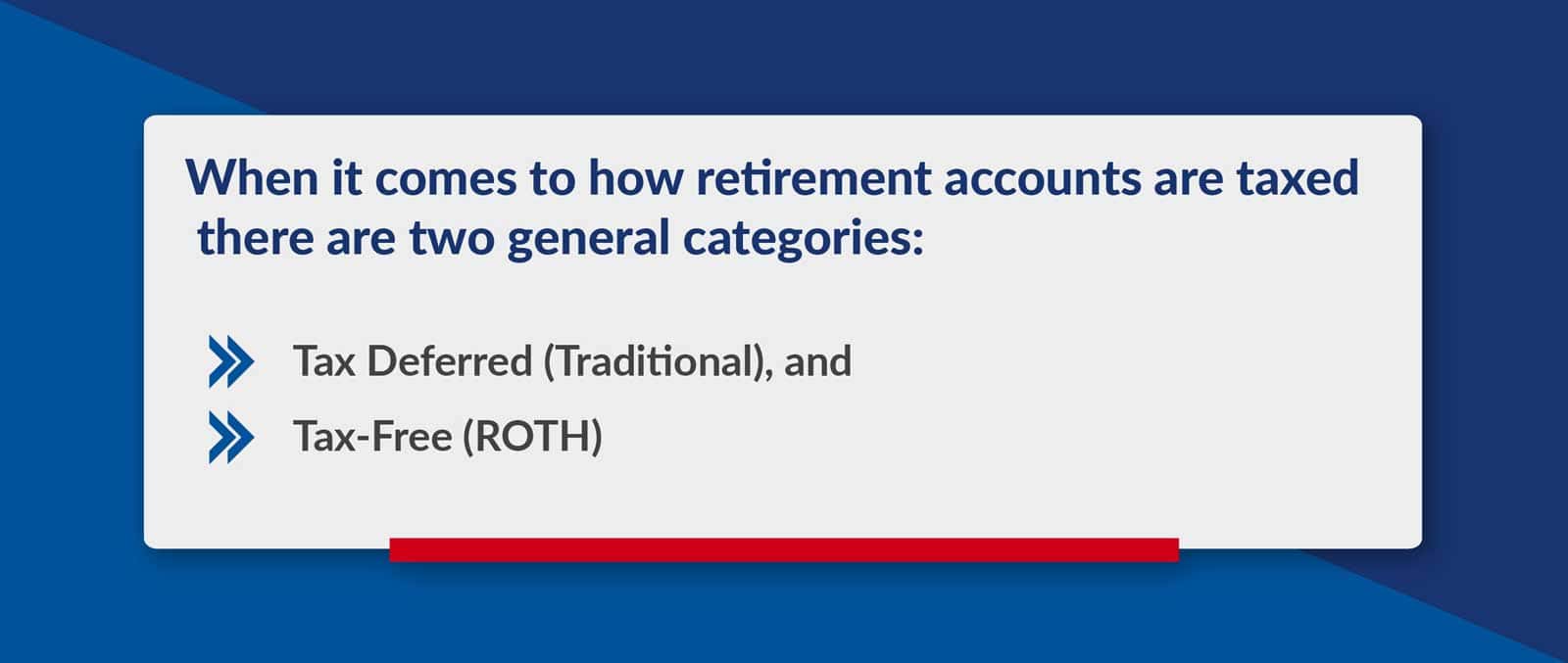 Categories for Taxing Retirement Accounts